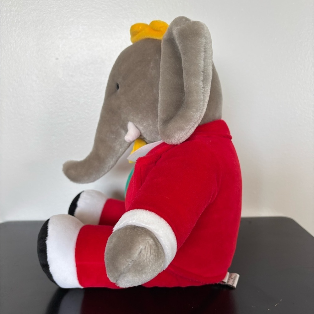 Vtg Gund Babar the Elephant Plush 1988 Macys 14” Stuffed Animal Red Suit Crown - Picture 3 of 10